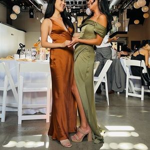 OLIVE OFF SHOULDER BRIDESMAID DRESS🌿